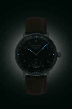 Preview: Bauhaus Damenuhr Quarz mit kleiner Sekunde mit Lederarmband